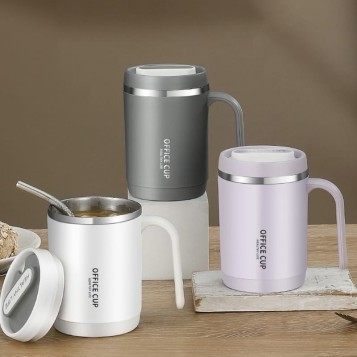 Mug Stainless Coffee Cup Stainless SUS 304 500ML Office Cup Gelas Kopi
